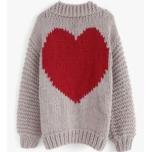 Chicwish Key To My Heart Open Cardigan Handmade Knit Chunky Sweater Large EUC